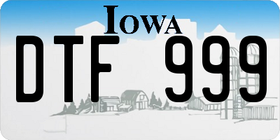 IA license plate DTF999