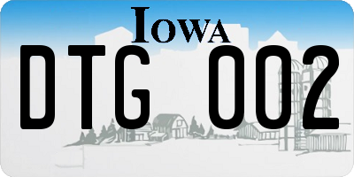 IA license plate DTG002