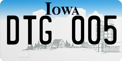 IA license plate DTG005