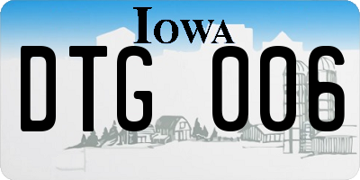 IA license plate DTG006