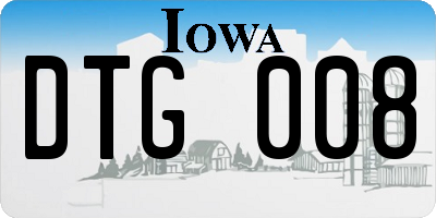 IA license plate DTG008