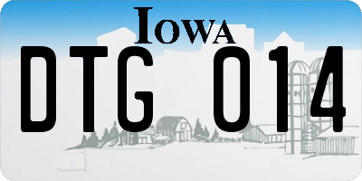 IA license plate DTG014