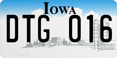 IA license plate DTG016