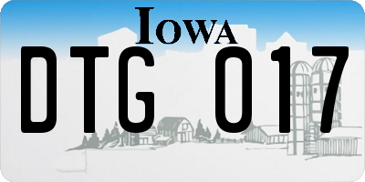 IA license plate DTG017