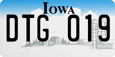 IA license plate DTG019