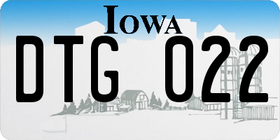 IA license plate DTG022