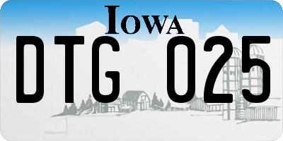 IA license plate DTG025