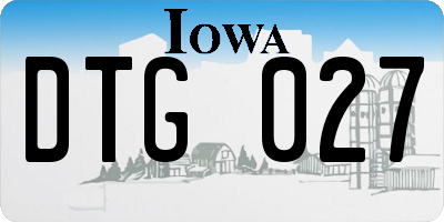 IA license plate DTG027