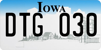 IA license plate DTG030