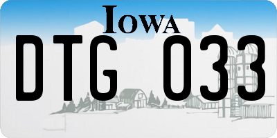 IA license plate DTG033