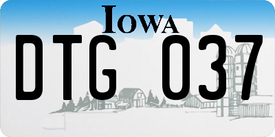 IA license plate DTG037