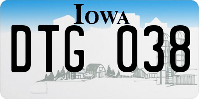 IA license plate DTG038