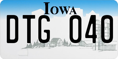 IA license plate DTG040