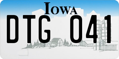 IA license plate DTG041