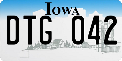 IA license plate DTG042