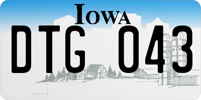 IA license plate DTG043