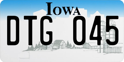 IA license plate DTG045