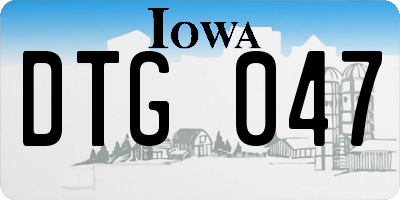IA license plate DTG047