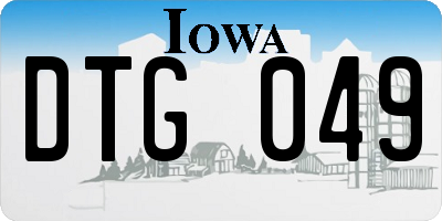 IA license plate DTG049