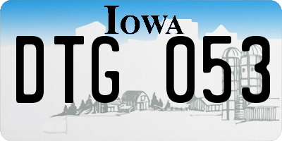 IA license plate DTG053