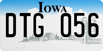 IA license plate DTG056
