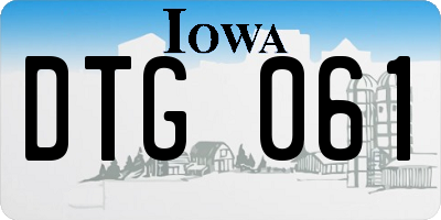 IA license plate DTG061