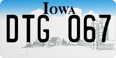 IA license plate DTG067