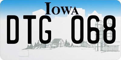 IA license plate DTG068