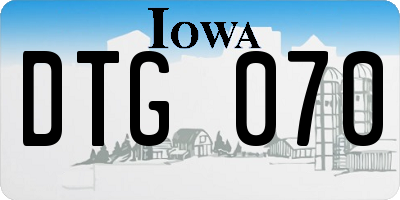 IA license plate DTG070