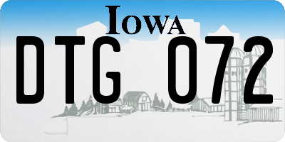 IA license plate DTG072