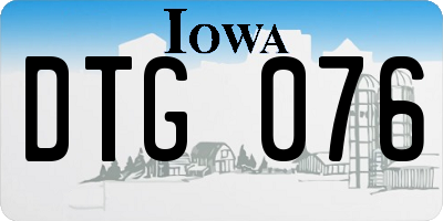 IA license plate DTG076