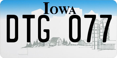 IA license plate DTG077