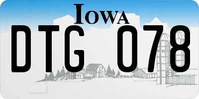 IA license plate DTG078