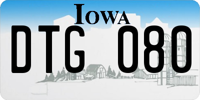 IA license plate DTG080