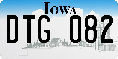 IA license plate DTG082