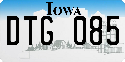 IA license plate DTG085