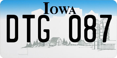 IA license plate DTG087