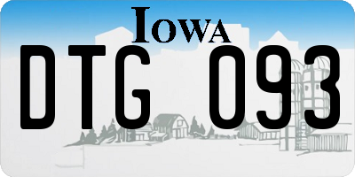 IA license plate DTG093