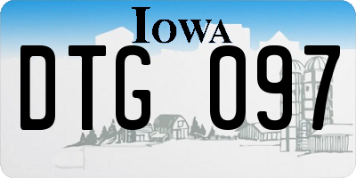 IA license plate DTG097