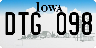 IA license plate DTG098