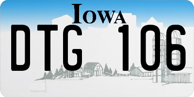 IA license plate DTG106