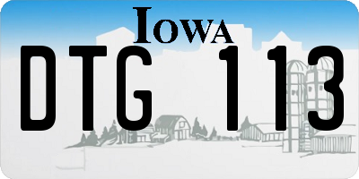 IA license plate DTG113