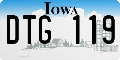 IA license plate DTG119