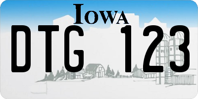 IA license plate DTG123