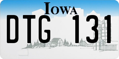 IA license plate DTG131