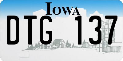 IA license plate DTG137