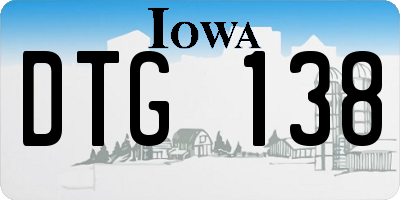 IA license plate DTG138