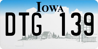 IA license plate DTG139