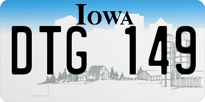 IA license plate DTG149