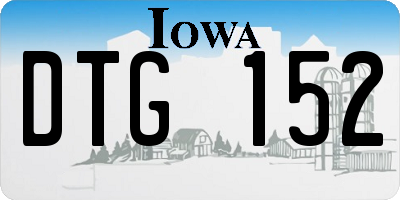 IA license plate DTG152